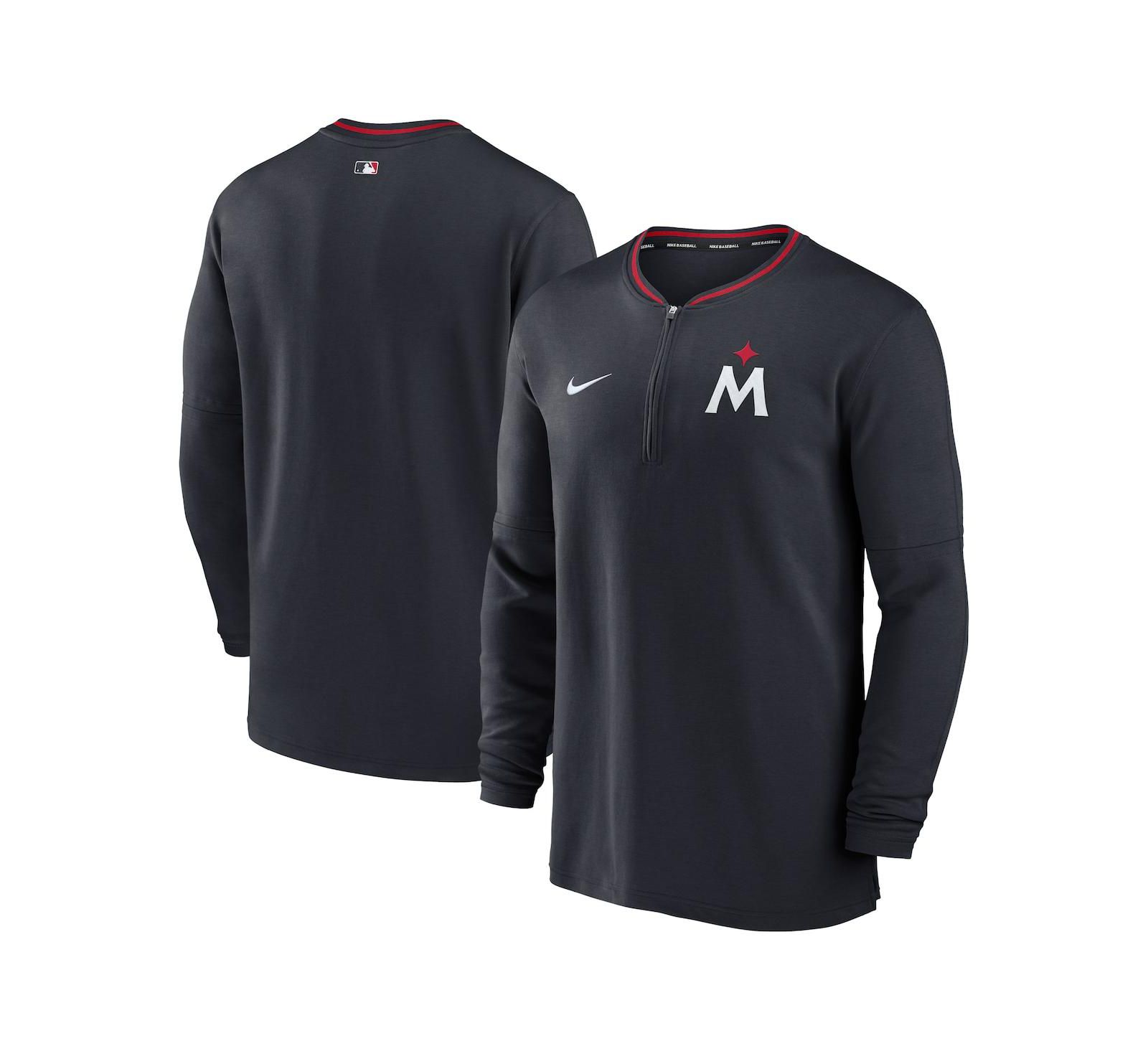 Nike Men's Navy Minnesota Twins Authentic Collection Performance Half-Zip Top