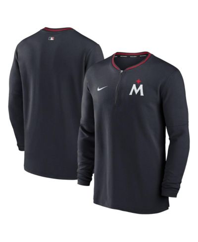 Nike Мужская спортивная кофта Nike Minnesota Twins Authentic Collection Performance Half-Zip Top Navy