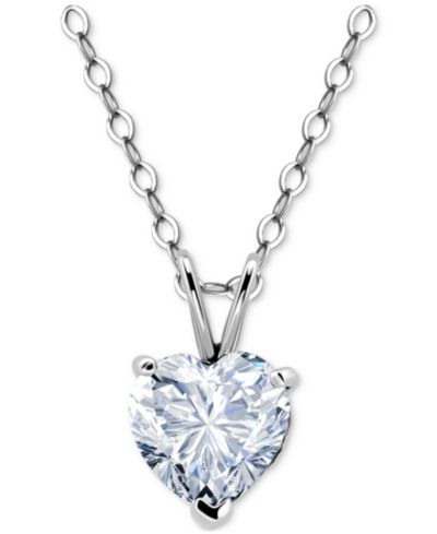 Giani Bernini Cubic Zirconia Heart Pendant Necklace in 18k Yellow Gold over Sterling Silver, 16" + 2" extender, Exclusively at Macy's
