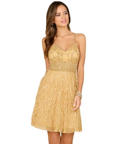 LARA Women's Beaded, Feather Cocktail Short