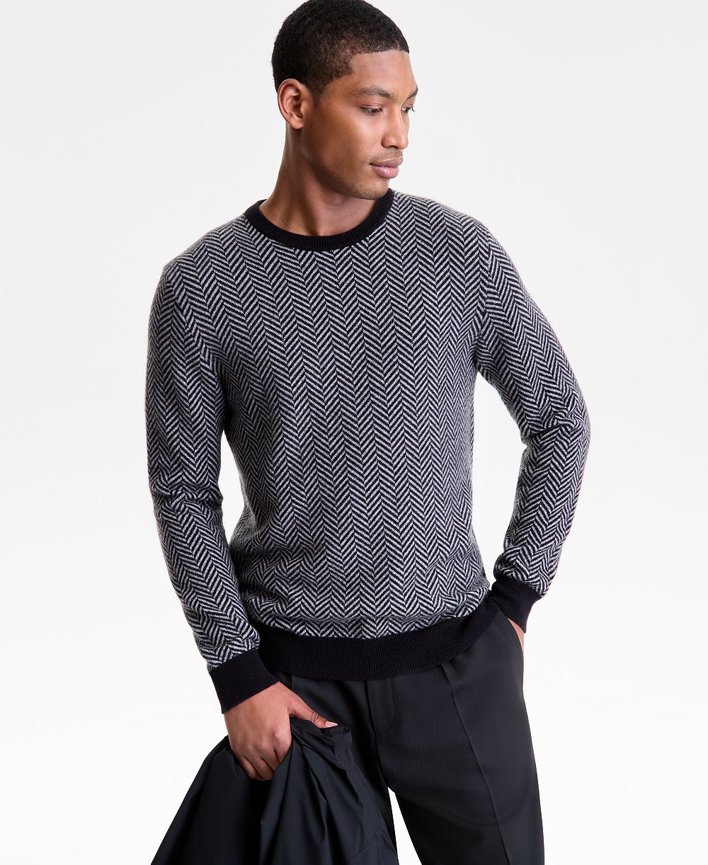 Мужской свитер Club Room Regular-Fit Herringbone 100% Cashmere