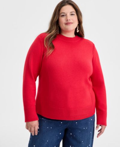 On 34th Trendy Plus Size High-Neck Sweater, Macy's Exclusive