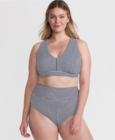 Deep sea navy mini stripe