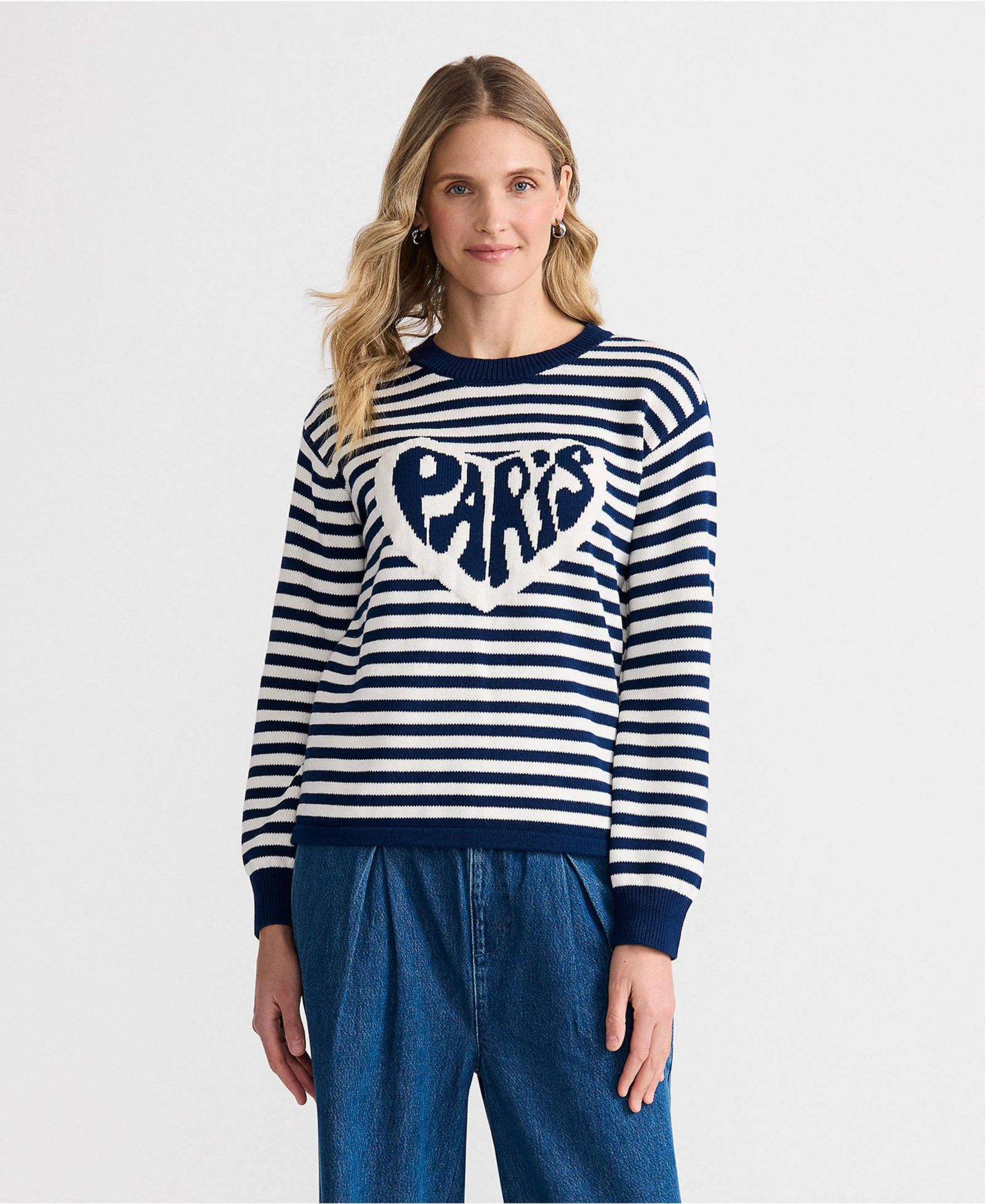 Женский джемпер Lands' End Drifter Jacquard Crew Neck