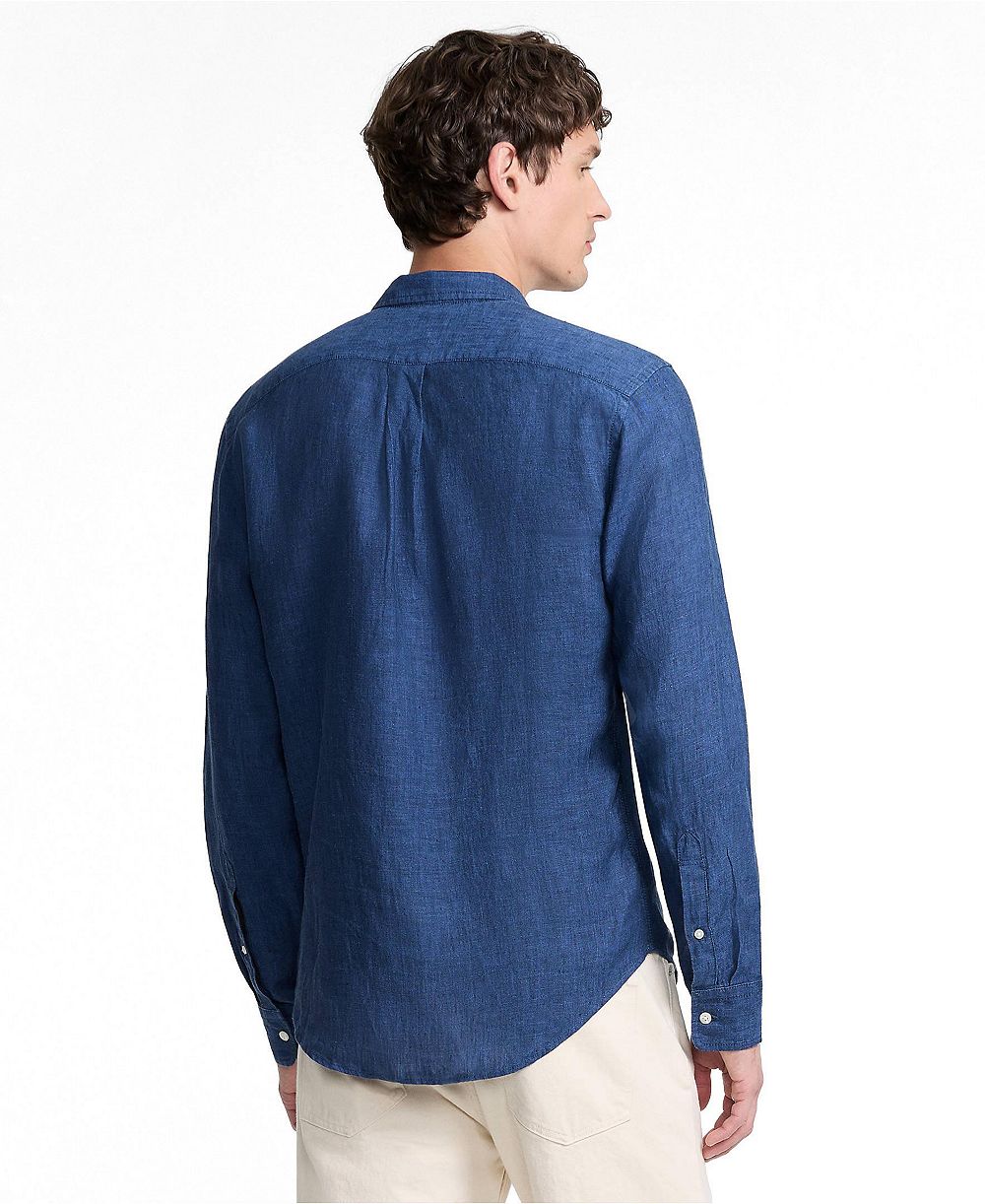 Lands' End Men's Long Sleeve Linen Shirt