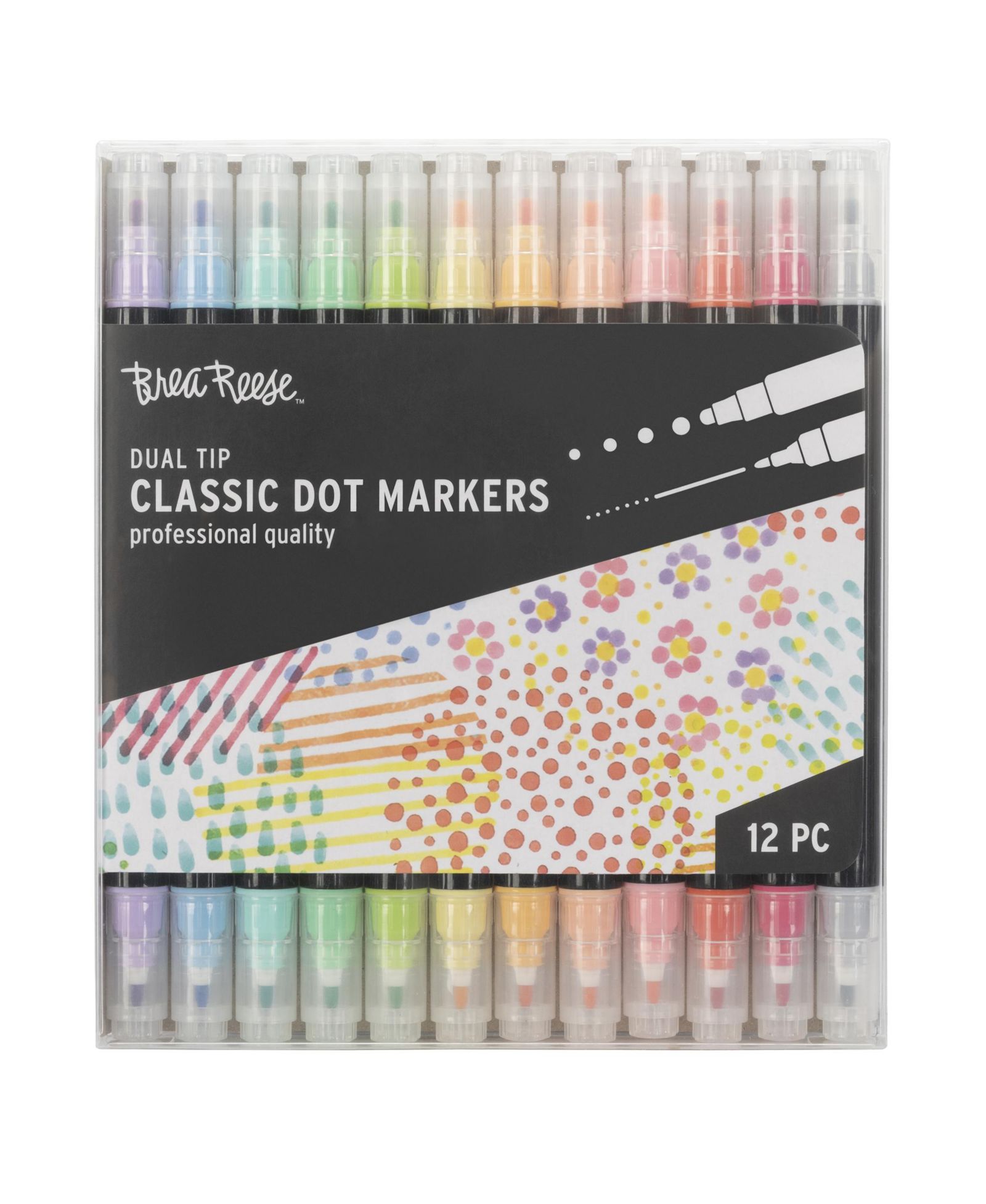 Маркеры Brea Reese Dual Tip: 12 шт - Dot Classic
