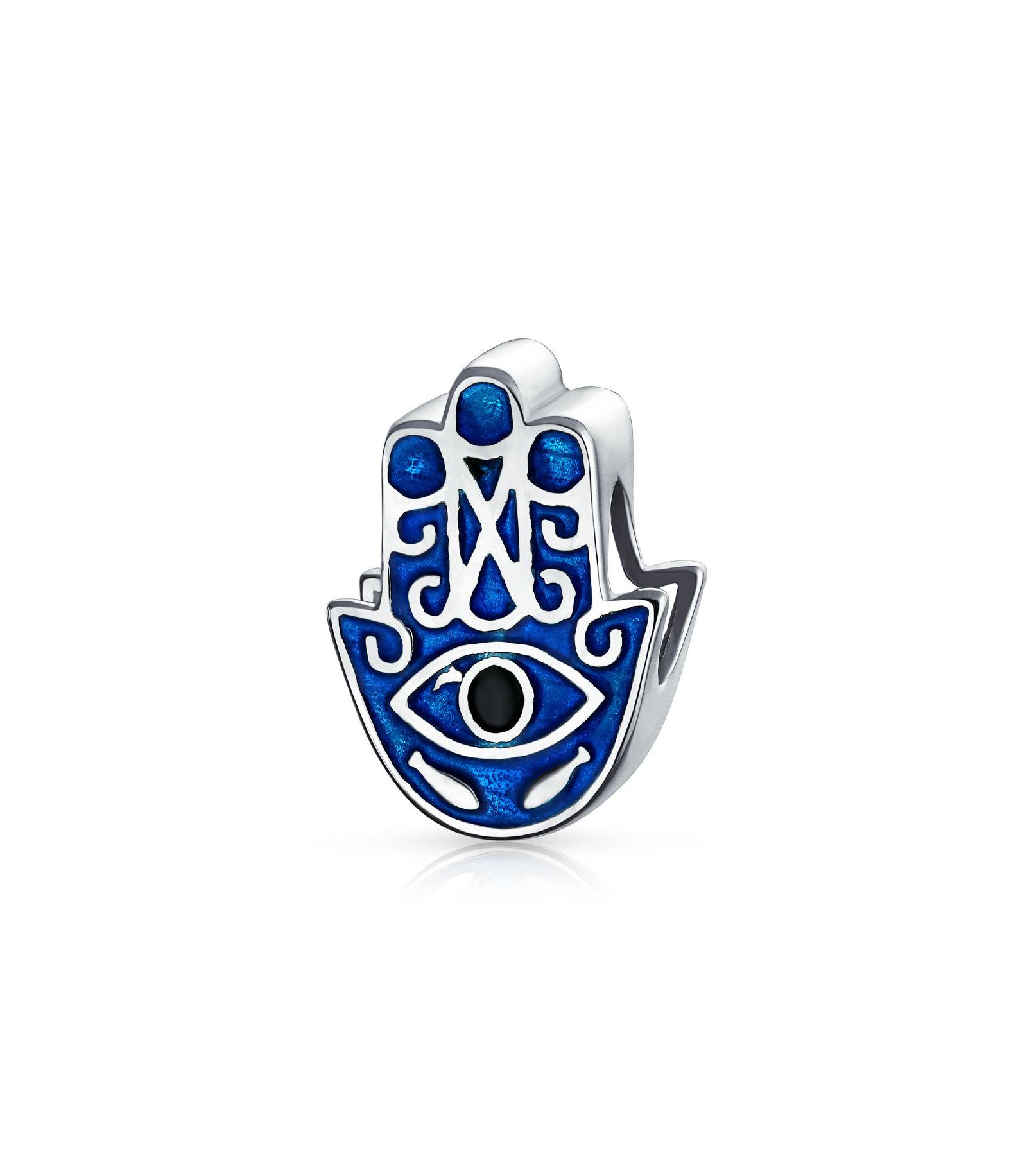 Подвеска-амулет Bling Jewelry Sterling Silver Blue Hamsa Hand Evil Eye