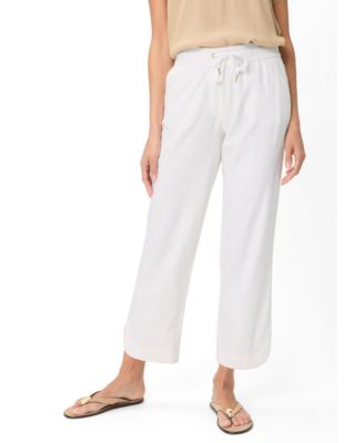 Olsen Women's Linen-Cotton Drawstring Cropped Pant