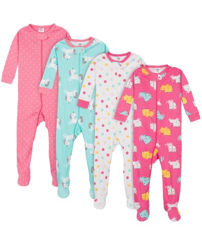 Gerber Детские пижамы из хлопка 4 шт. Apple and Woodland Floral, 12 Months