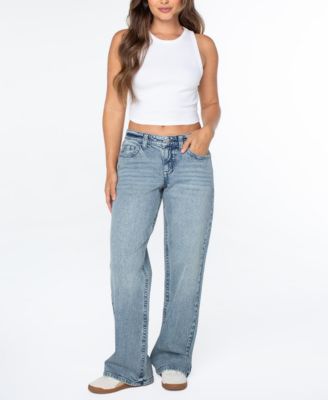 Celebrity Pink Juniors' Low-Rise V-Waist Baggy Straight Leg Jeans