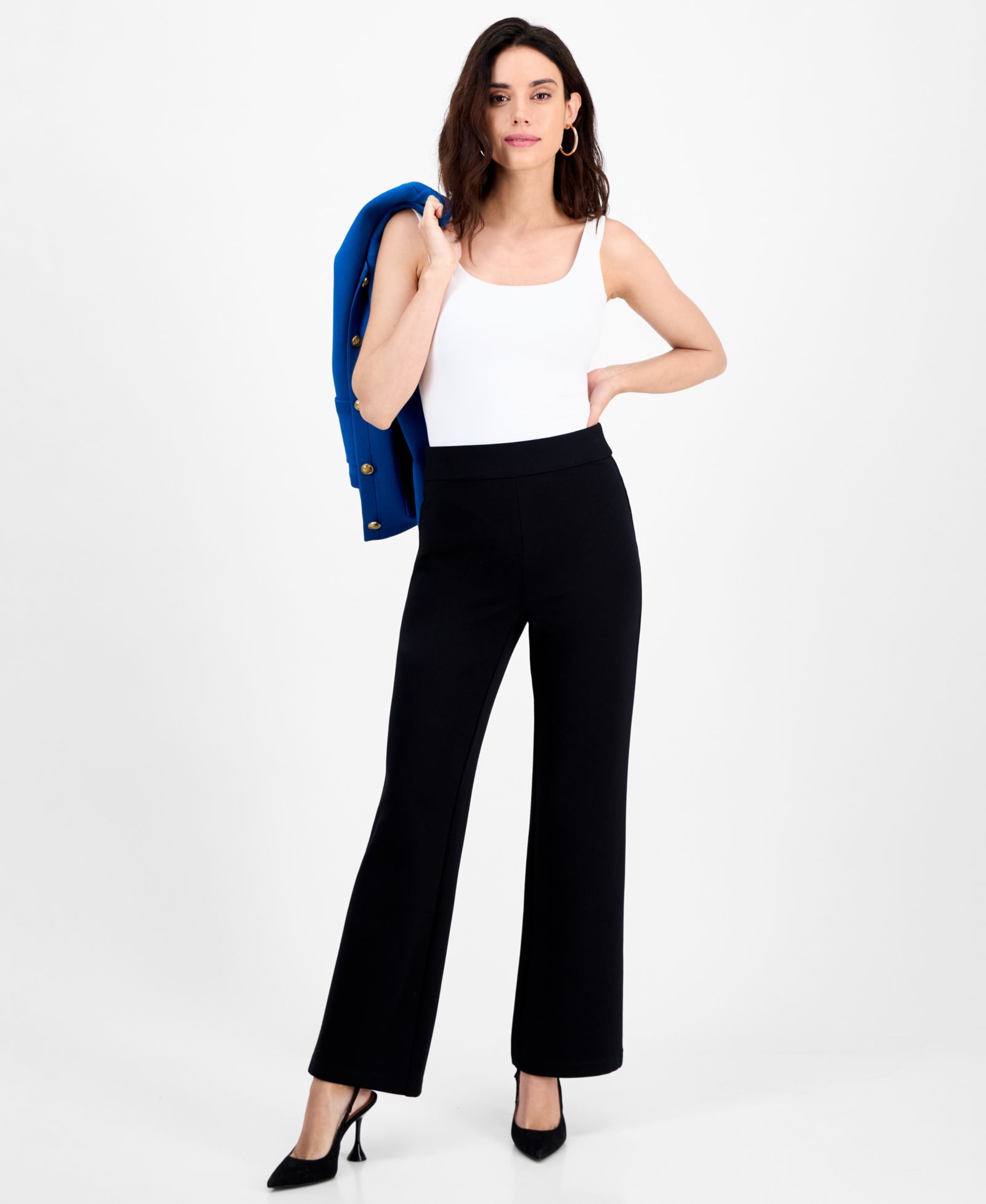 I.N.C. International Concepts Petite High-Rise Bootcut Pull-On Pants, Macy's Exclusive