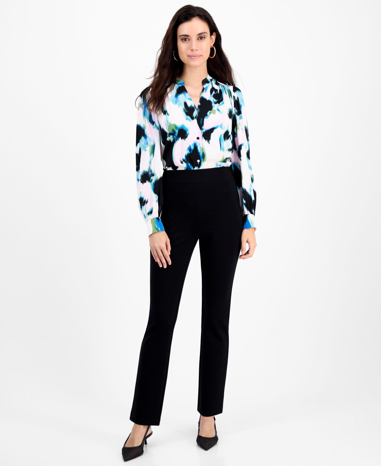 I.N.C. International Concepts Petite High-Rise Slim Straight-Leg Pants, Macy's Exclusive