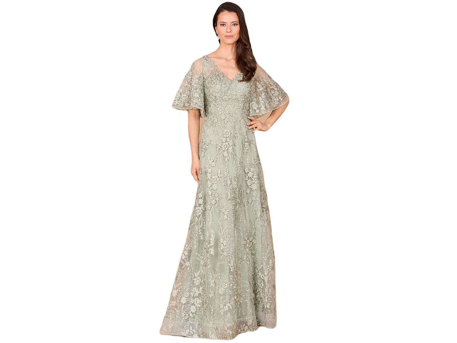 Платье Lara Women's V-neck, Cape Sleeve Gown