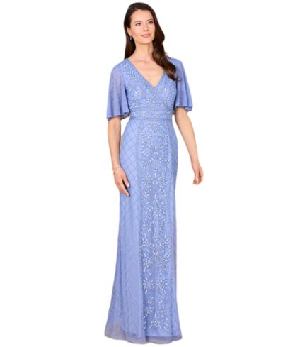 Lara Women's Floral Beaded Cocktail Fringe Dress