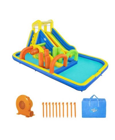 Bestway H2OGO! AquaRace Надувной игровой водный парк для детей с двумя горками, встроенным распылителем, бассейном и насосом
