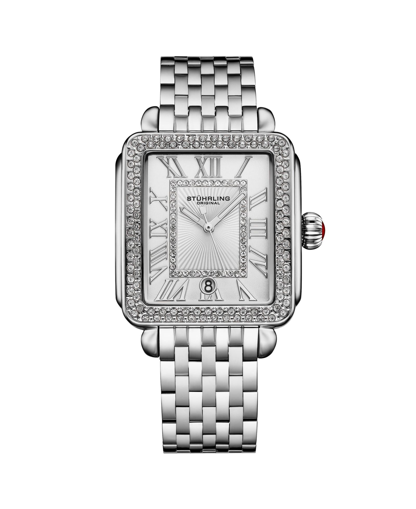 Stuhrling Original Женские часы VivreLuxe Crystal-Accented Stainless Steel 34mm