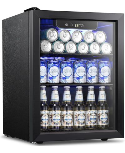 Antarctic Star 1.7 Cu.ft Beverage Cooler with Glass Door, Holds 68 Cans, Digital Temperature Control for Soda,Compact Drink Fridge for Home