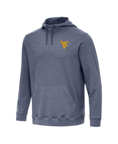Antigua Men's Heather Navy West Virginia Mountaineers Cloud Pullover Hoodie