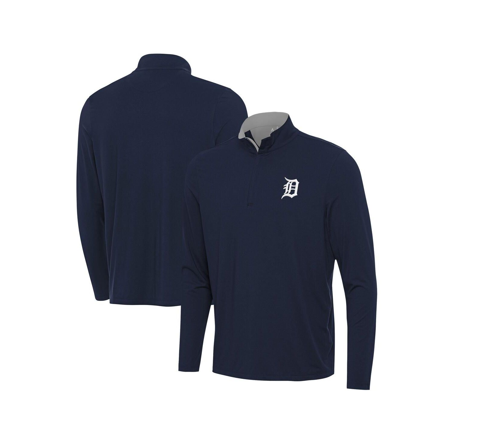 Мужская кофта Antigua Detroit Tigers Content Quarter-Zip, темно-синий цвет
