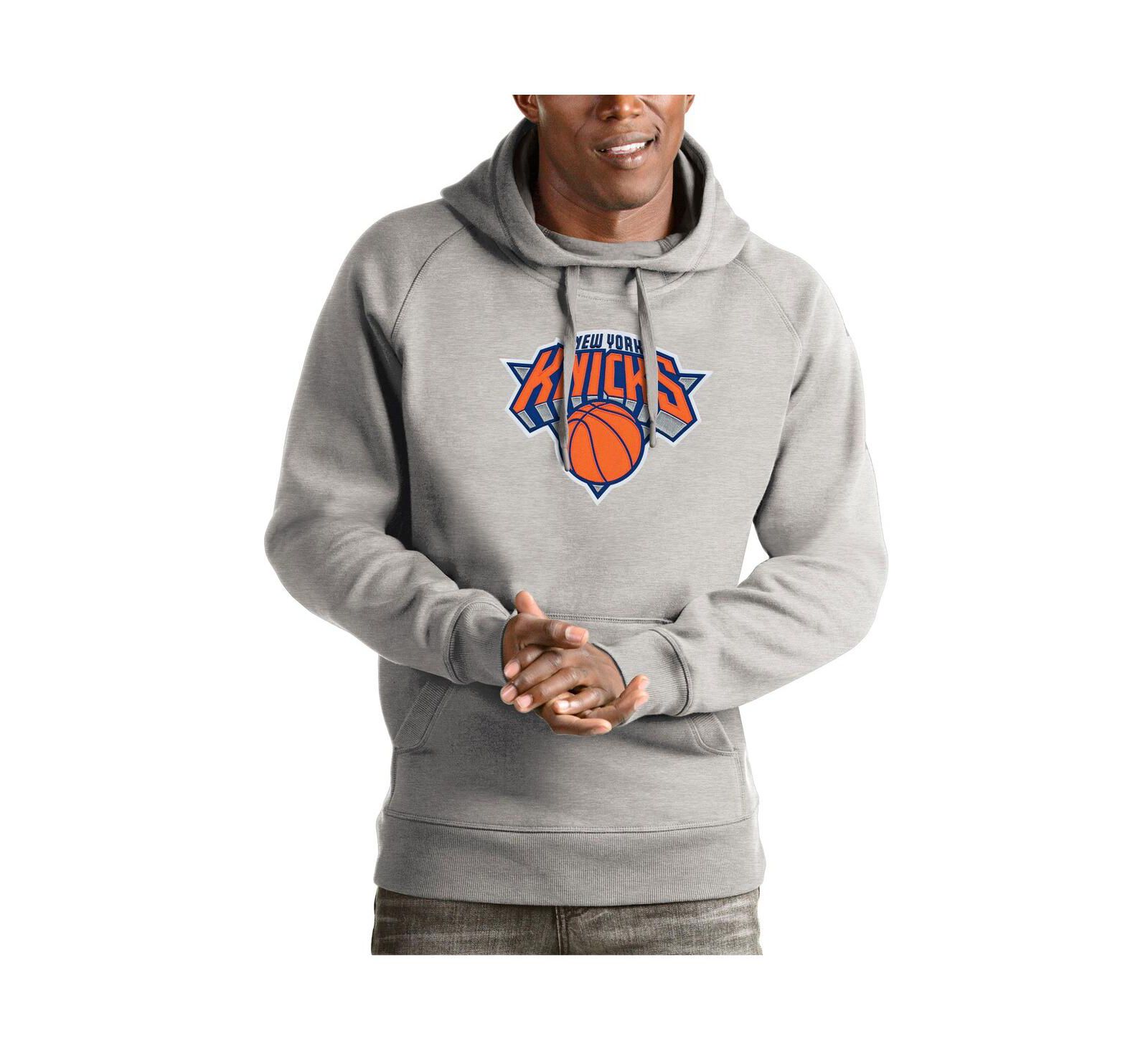 Antigua Мужское худи с логотипом New York Knicks Heather Gray
