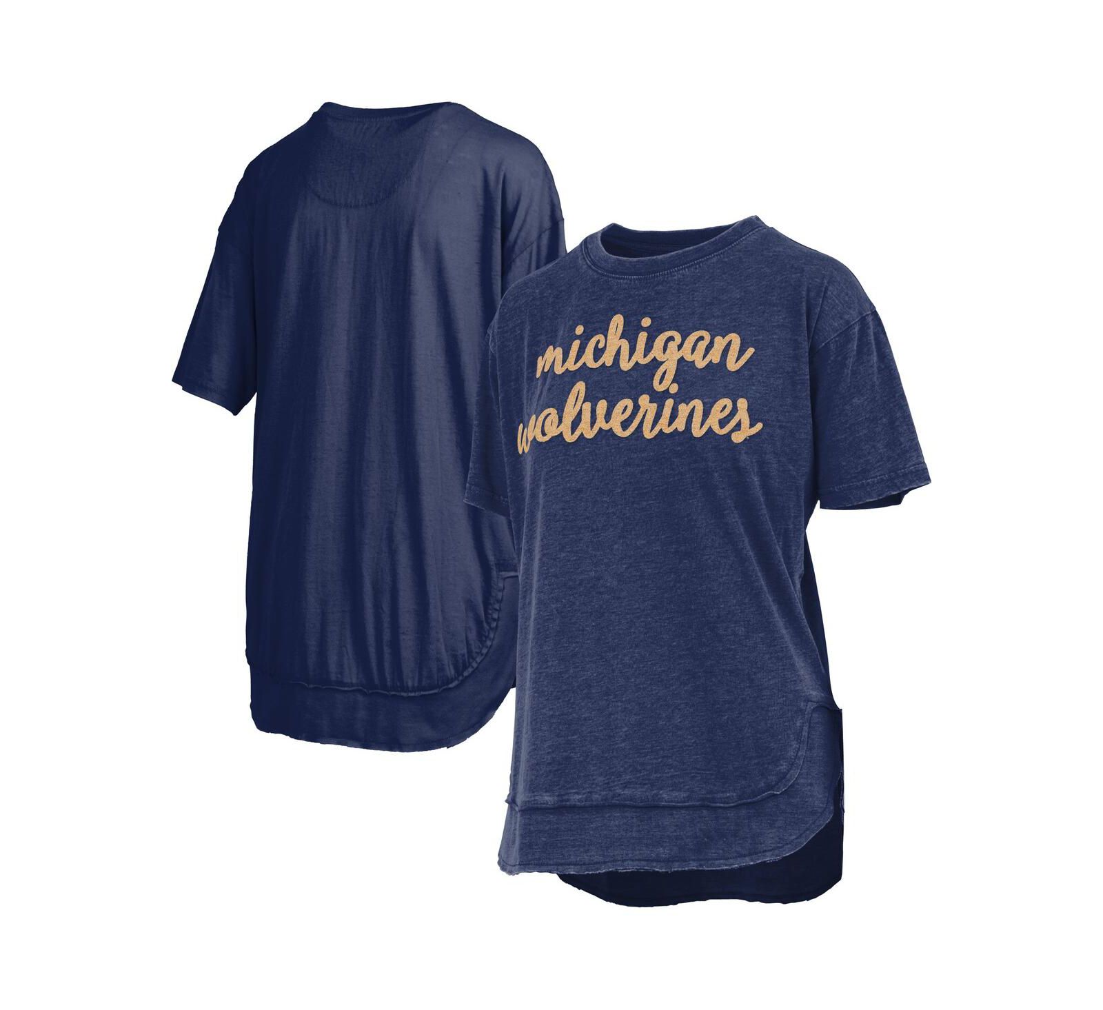 Женская футболка-пончо Pressbox Navy Michigan Wolverines