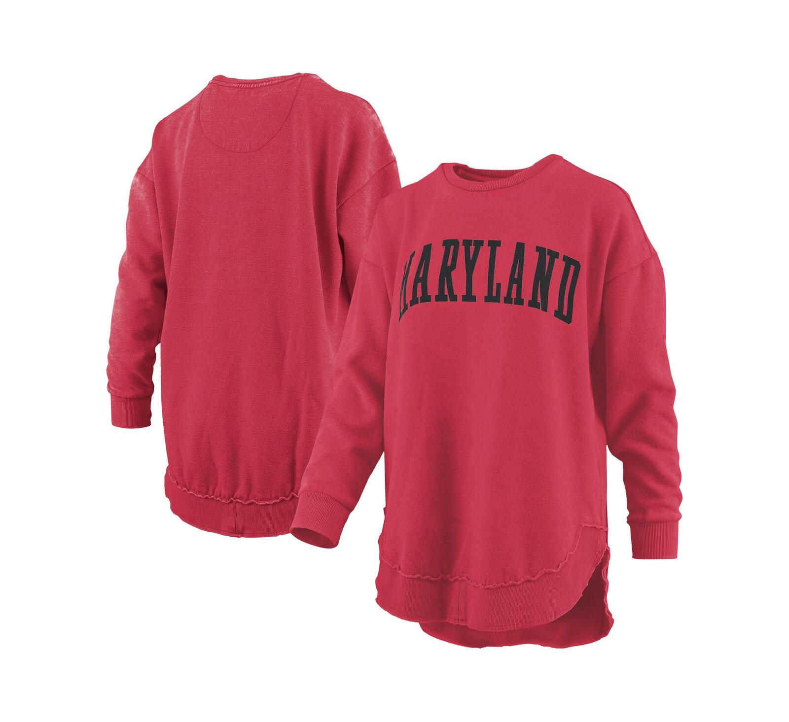 Женский свитшот Pressbox Maryland Terrapins Melange Poncho Vintage Fleece