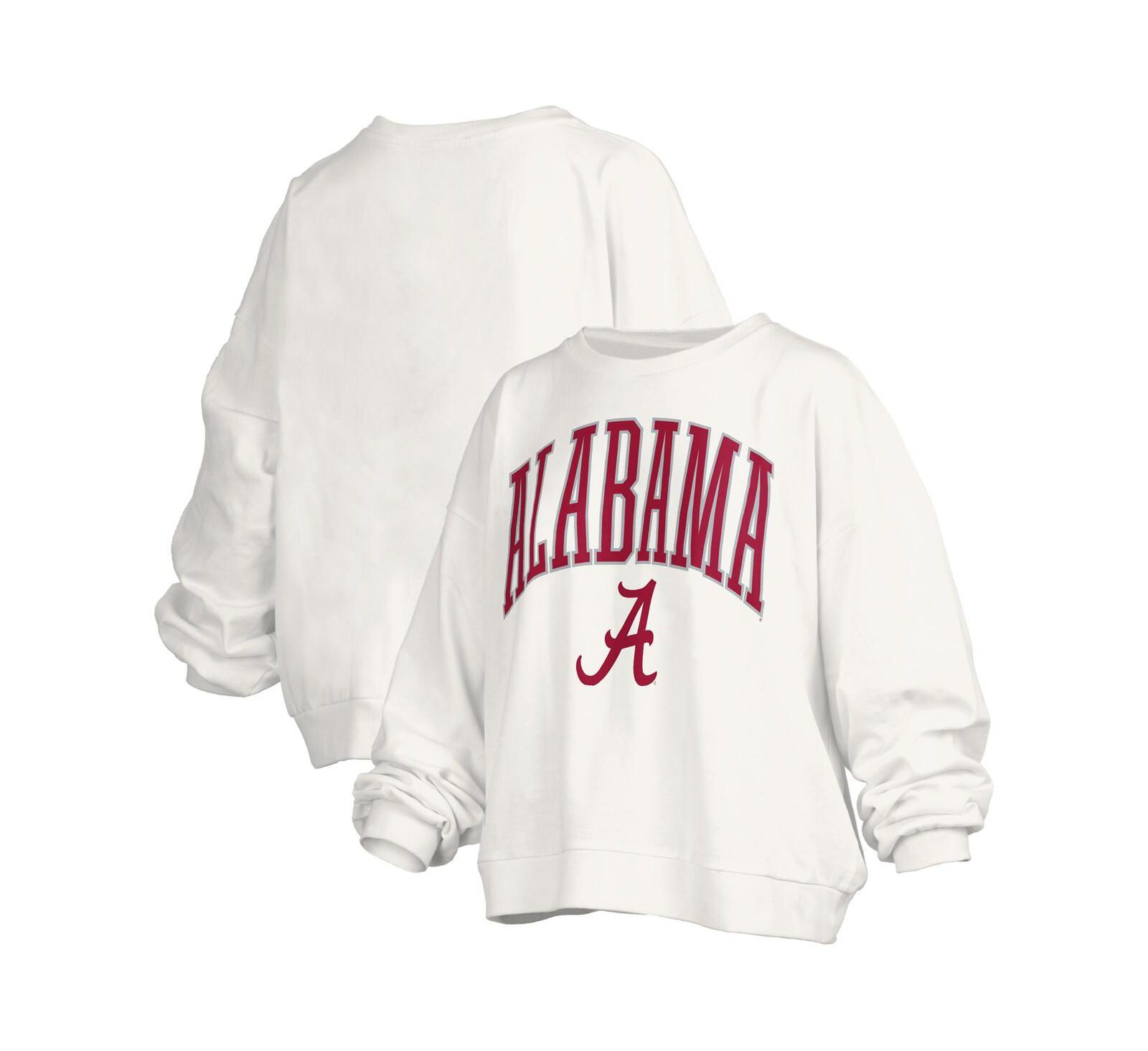 Pressbox Женский оверсайз свитшот Alabama Crimson Tide Janise Arch Over Logo белый