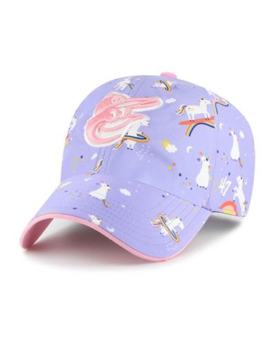 Кепка '47 Brand Big Girls Lavender Baltimore Orioles Unicorn Clean Up Adjustable Hat