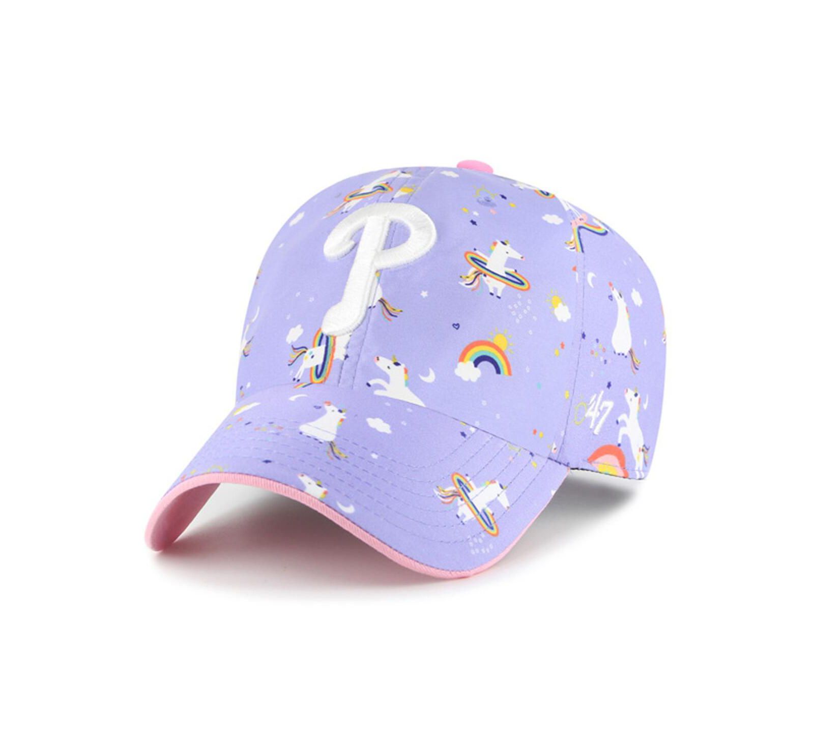 Регулируемая кепка '47 Brand Big Girls Lavender Philadelphia Phillies Unicorn Clean Up