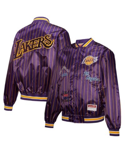 Женская куртка Mitchell & Ness X Dannijo Purple Los Angeles Lakers Satin Full-Snap