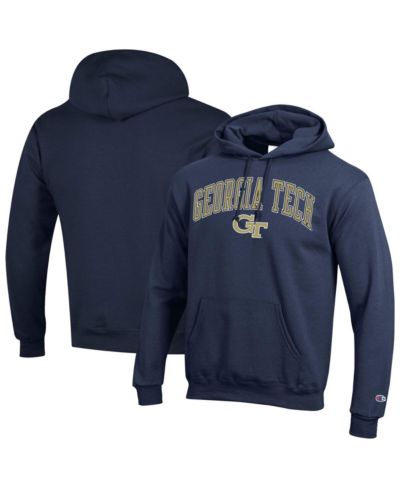 Мужское худи Champion Navy Georgia Tech Yellow Jackets Arch Over Logo Pullover