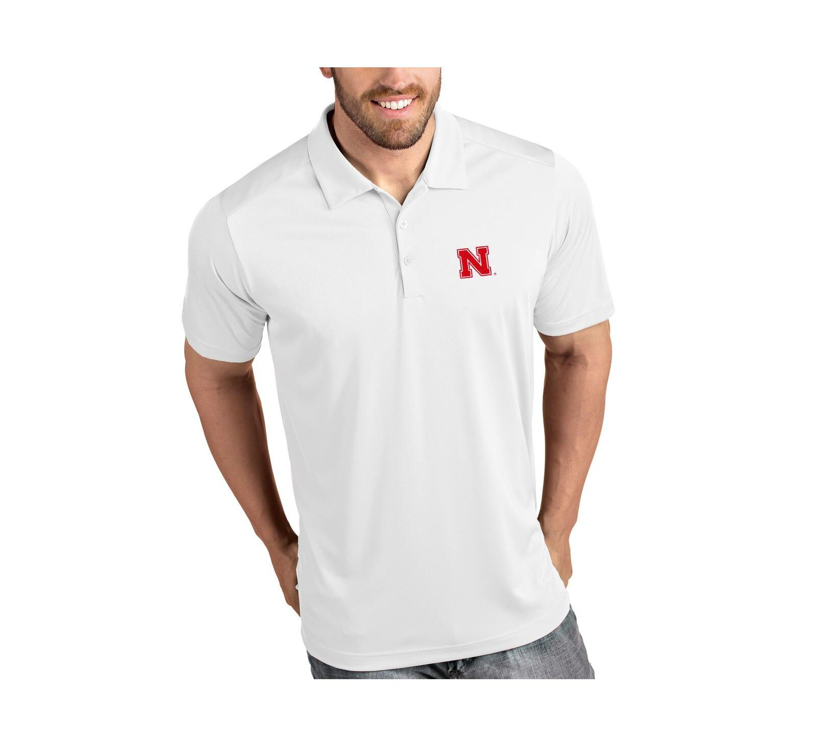 Antigua Men's White Nebraska Huskers Antigua Tribute Polo Shirt