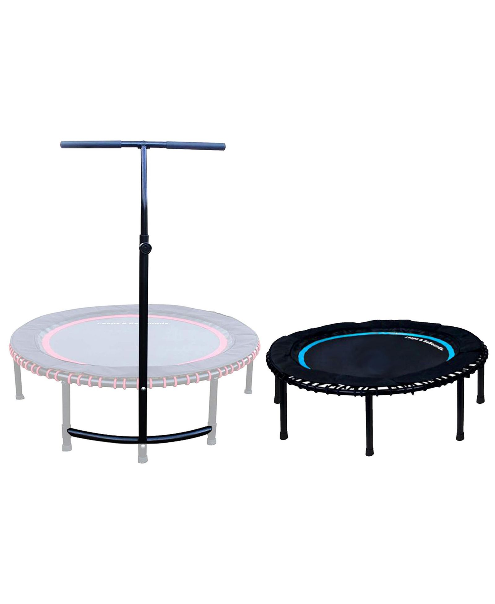 LEAPS and REBOUNDS 40" Adjustable Stability Bar with 40" Fitness Trampoline, Blue