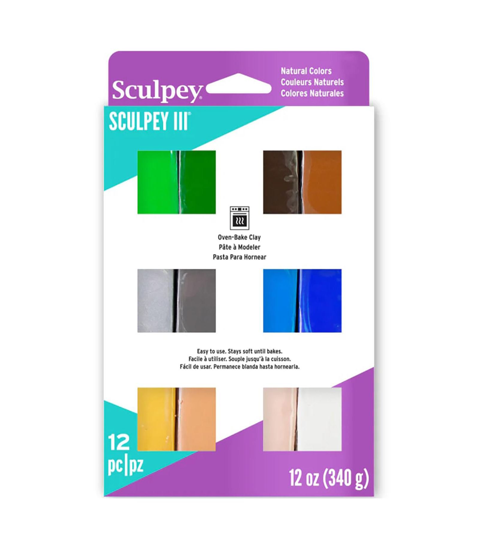 Набор Sculptpey III Multipack: Naturals - (12) 1oz