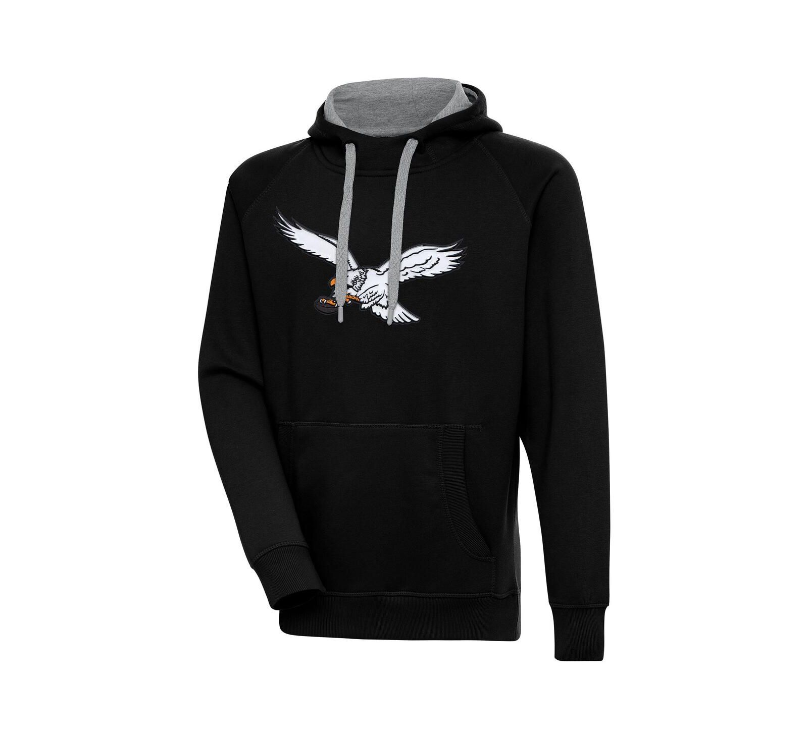 Antigua Мужское худи-пуловер Antigua Philadelphia Eagles Throwback Logo Victory Black