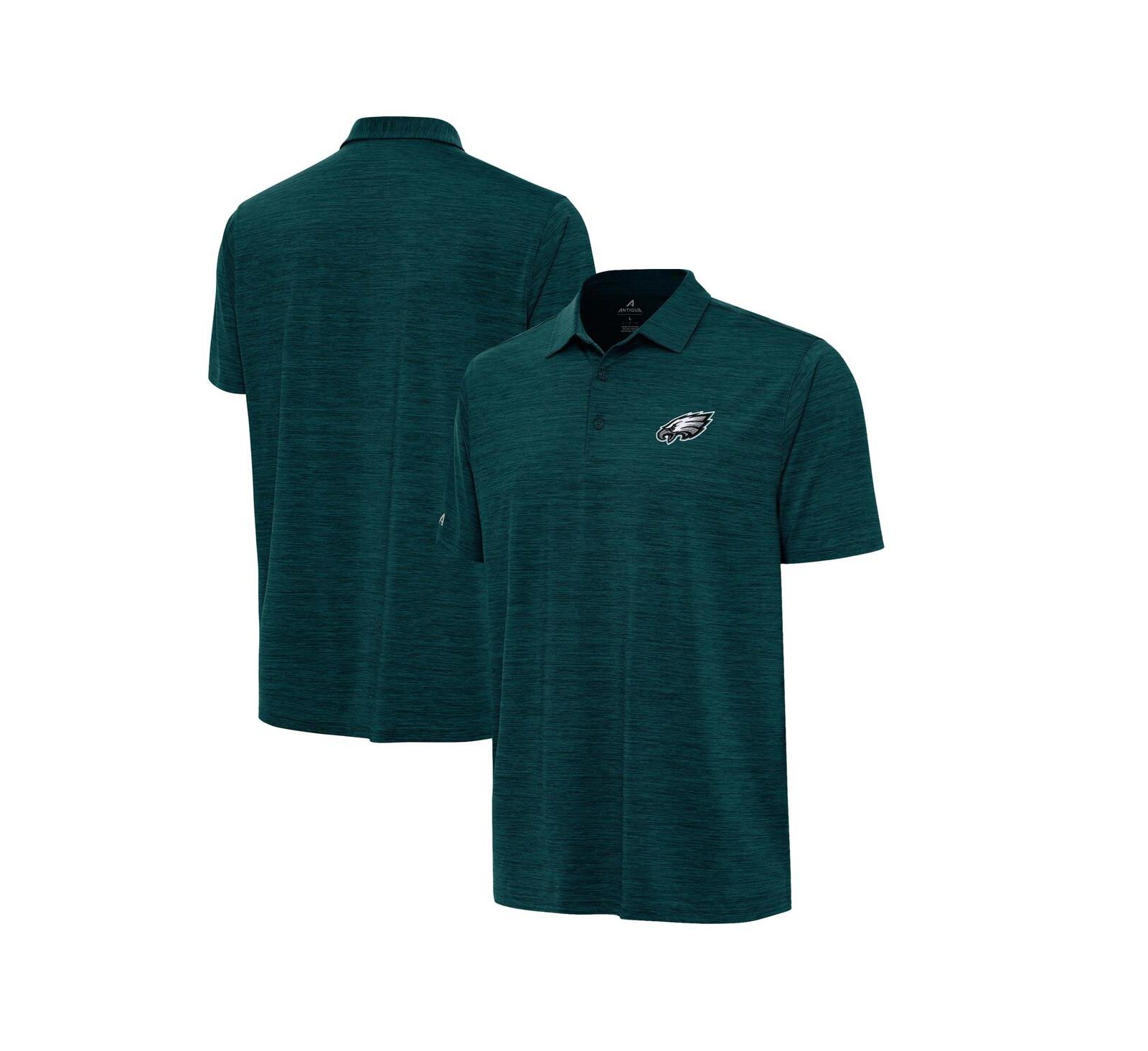 Antigua Men's Heather Midnight Green Philadelphia Eagles Layout Polo Shirt