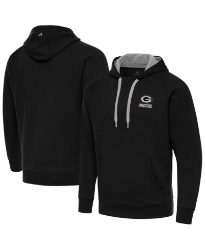 Мужское худи Antigua Black Green Bay Packers Brushed Carbon Victory
