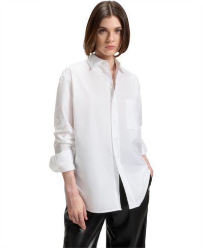BOSS by Hugo Boss Women's Cotton Oversized-Fit Blouse