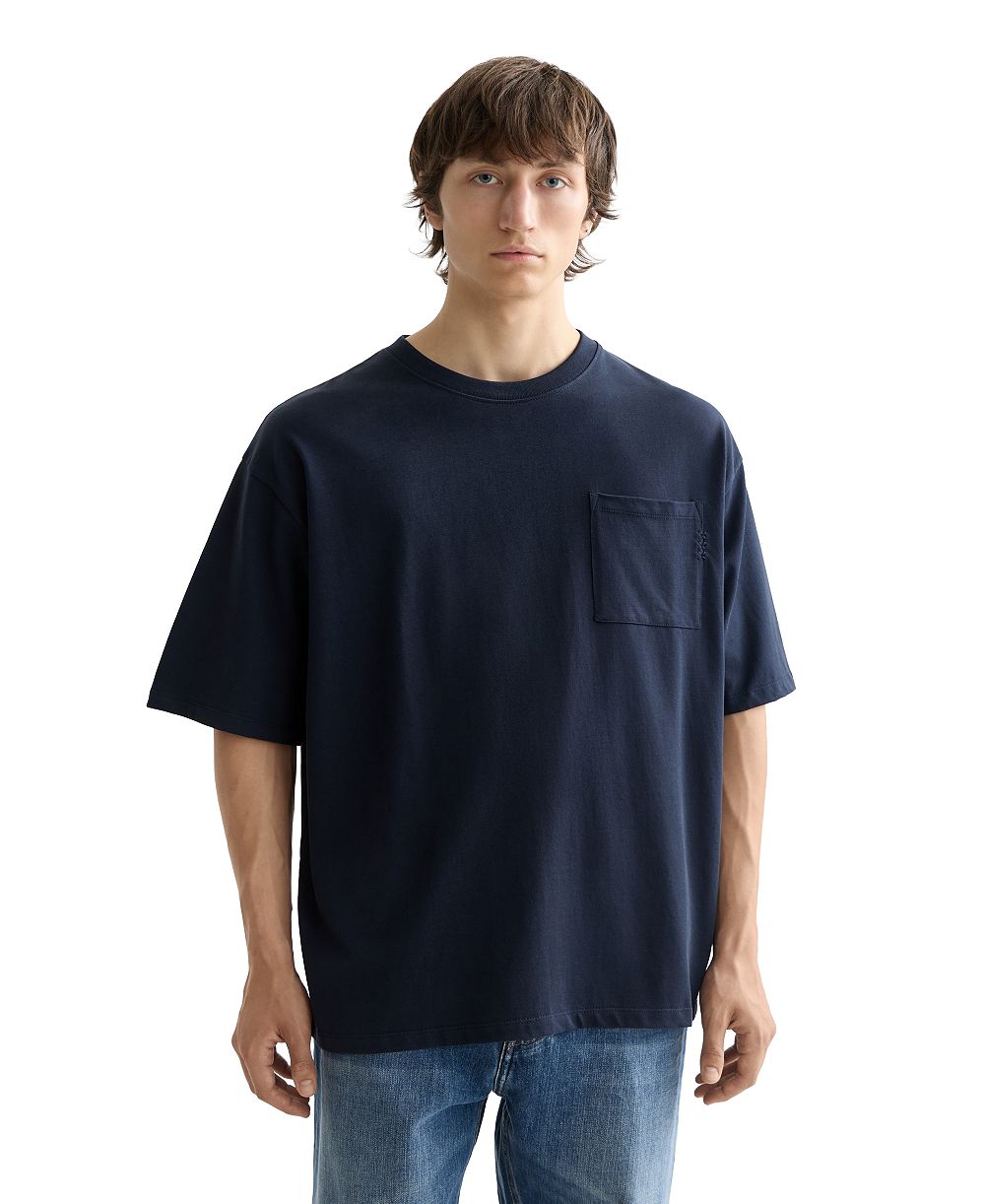 SCOTCH & SODA Men's Oversized Crewneck Pocket T-Shirt