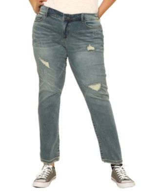 SLINK Jeans Plus Size Denim High Rise Ankle skinny in 28" inseam - Ariah