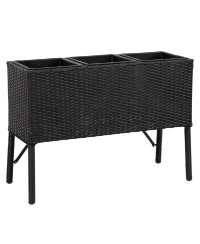 Sunnydaze Decor приподнятая грядка из лозы на 3 секции для дома и улицы - черный
