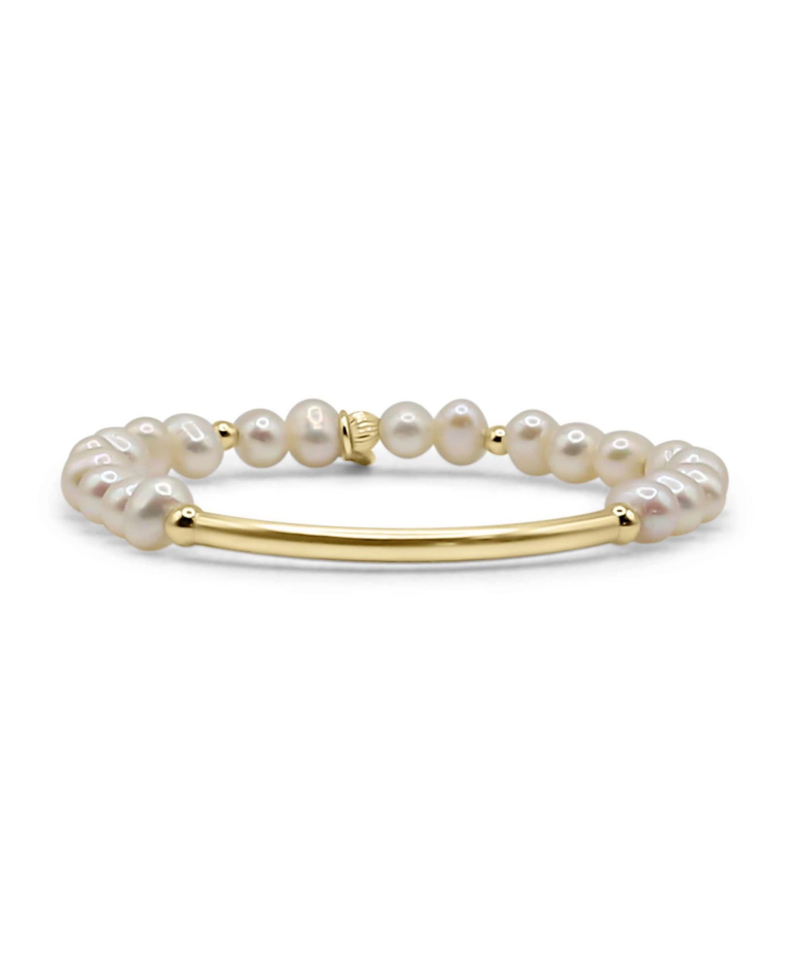 3mm Gold Filled Beads and Bar with Fresh Water Pearls Bracelet