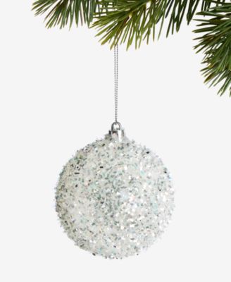 Holiday Lane Iced Delight Glitter Beaded Snowball Ornament, Macy's Exclusive