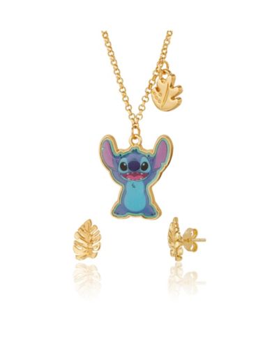 Disney набор украшений Stitch: колье и серьги с листьями пальмы