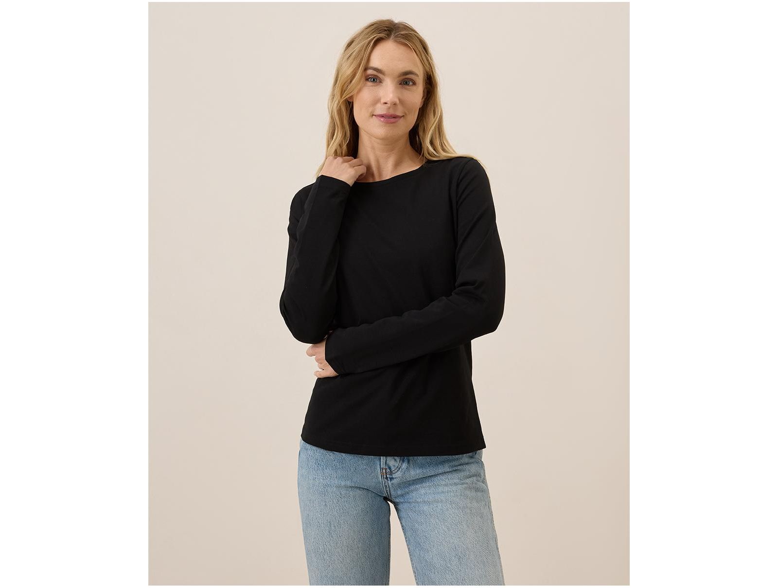 Pact Women's Organic Cotton Luxe Stretch Jersey Long Sleeve Tee