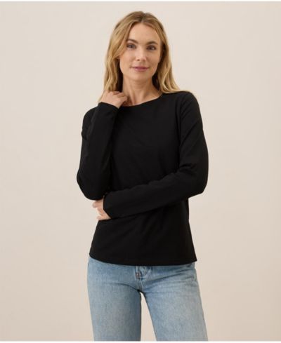 Pact Women's Organic Cotton Luxe Stretch Jersey Long Sleeve Tee