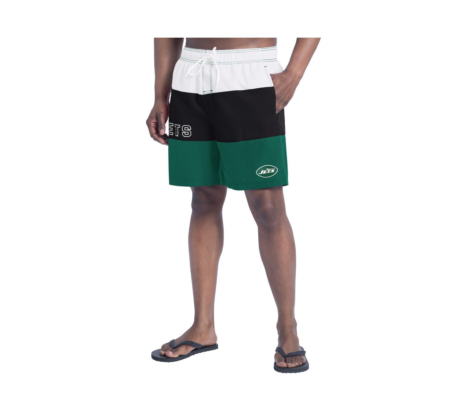 Плавки G-III Sports by Carl Banks Men's Green/Black New York Jets Sunrise Volley Swim Shorts