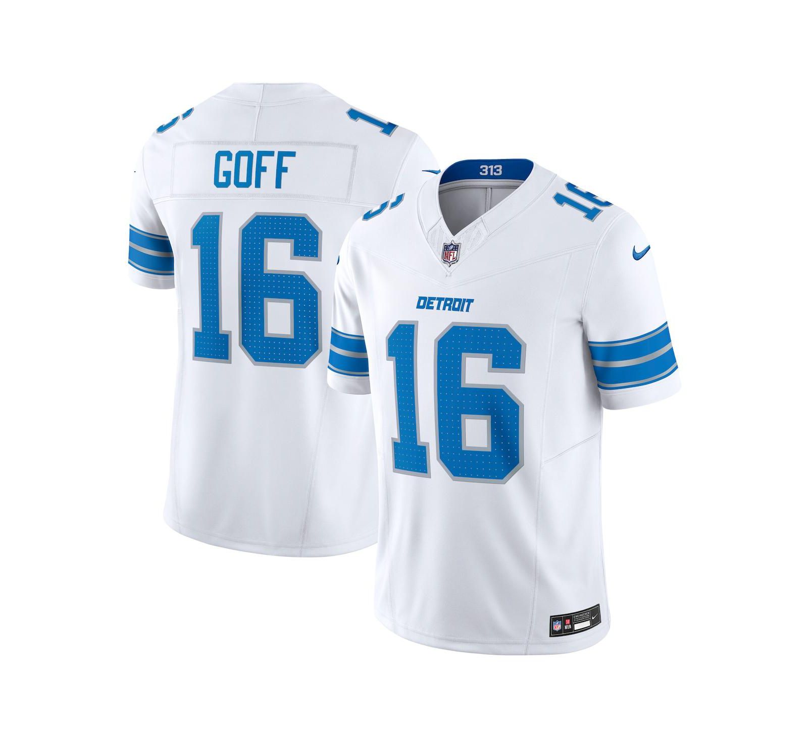 Мужская джерси Nike Jared Goff White Detroit Lions Vapor F.U.S.E. Limited