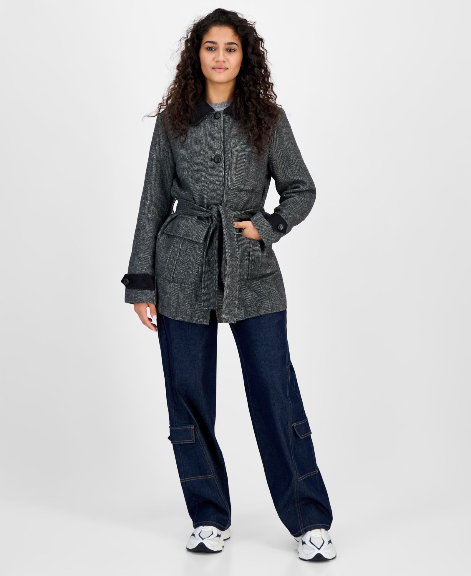 Steve Madden Women's Belted Single-Breasted Jacket