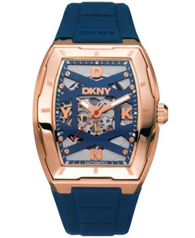 DKNY Мужские часы Urban Automatic темно-синий силиконовый ремешок 51mm